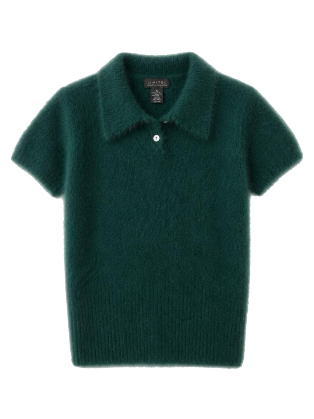 Vintage The Limited Angora Fuzzy Polo Sweater Green Size M 90s